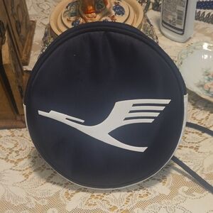 Navy Blue Round Accessory Pouch
